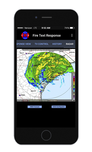 A benefit of our firefighter pager is that it displays weather radar for the area.