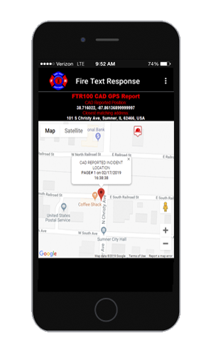 The first step with our firefighter alerts is for the location and nature of the emergency to be sent to all personnel.