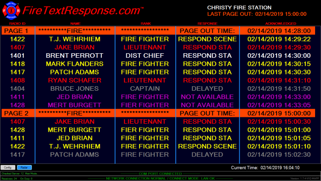 As all firefighters respond to the firefighter alerts, the station will receive fast, accurate updates of their status.